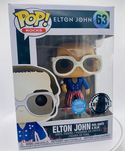 Funko Pop! Rocks - Elton John - Red, White & Blue - Glitter - #63 Exclusive - GeekPeek