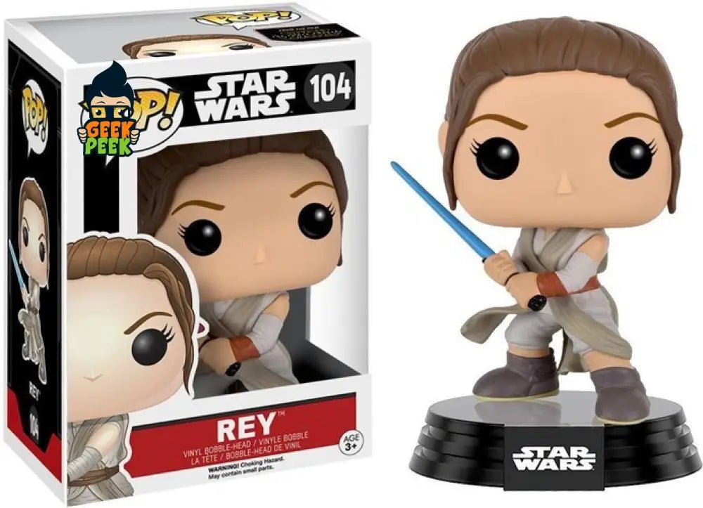 Funko Pop: Star Wars: Rey (w/ Lightsaber) #104 - GeekPeek