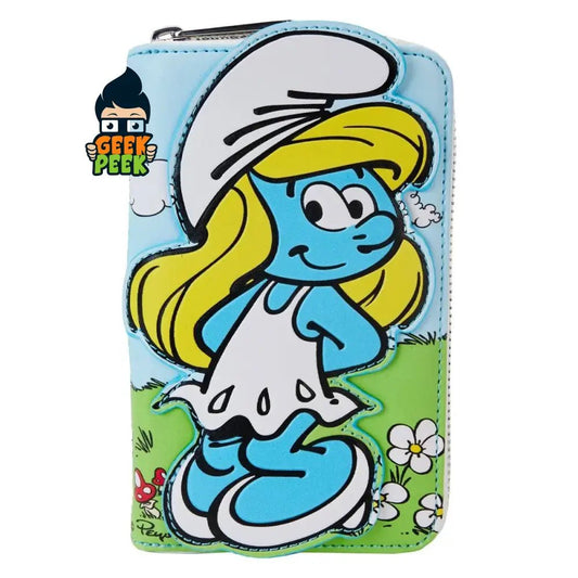 Official Loungefly Smurfs Smurfette Cosplay Zip - Around Wallet - GeekPeek